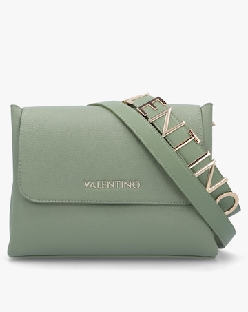 Valentino Bags Alexia Grey Logo Strap Satchel Bag