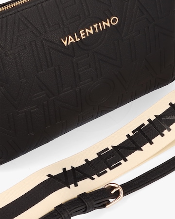 Valentino Bags Pansy Logo Top Zip Black Cross-Body Bag