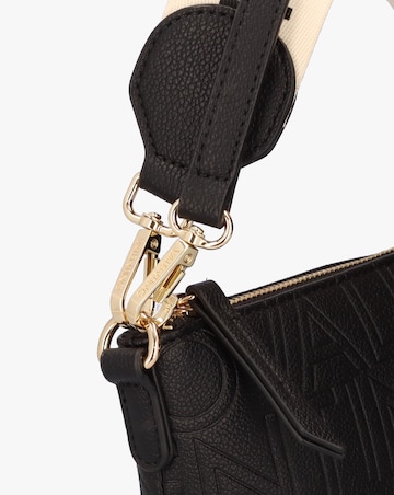 Valentino Bags Pansy Logo Top Zip Black Cross-Body Bag
