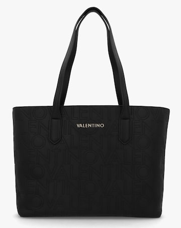 Valentino Bags Pansy Black Logo Shopper Bag