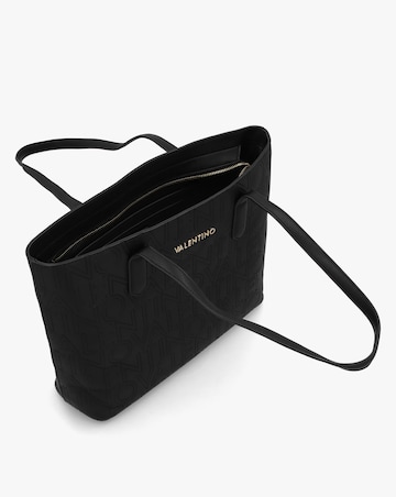 Valentino Bags Pansy Black Logo Shopper Bag