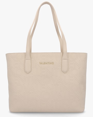 Valentino Bags Pansy Ecru Logo Shopper Bag