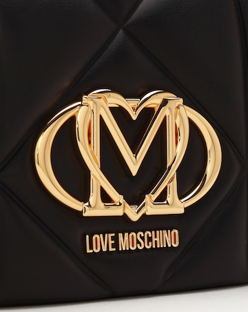 Love Moschino Heart Logo Quilted Black Cross Body Bag