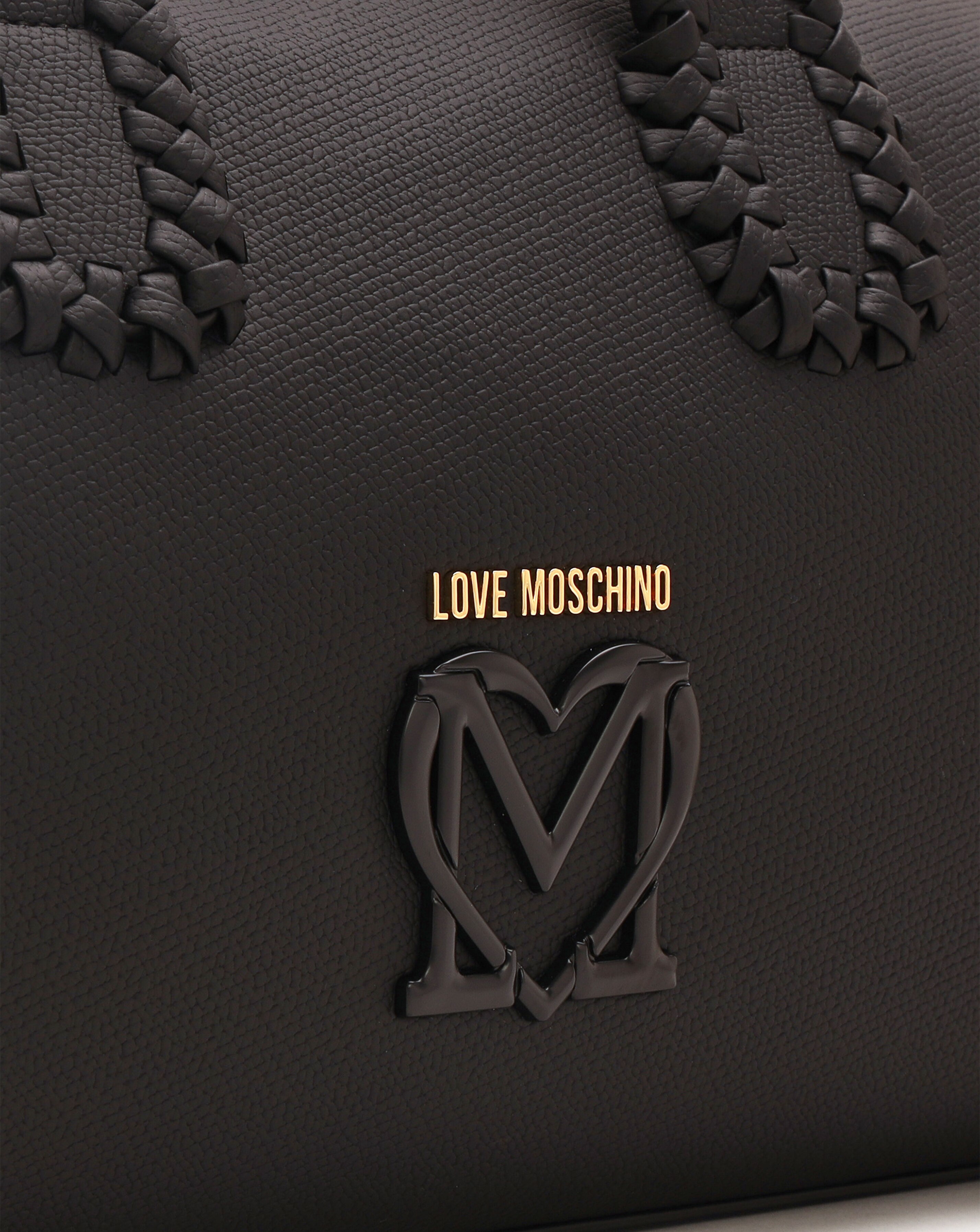 Love Moschino Whipstitch Black Top Handle Barrel Bag | JD Williams