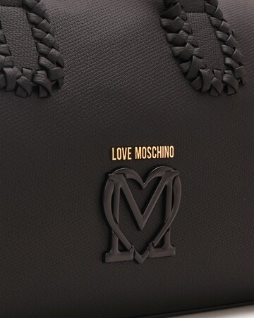 Love Moschino Whipstitch Black Top Handle Barrel Bag