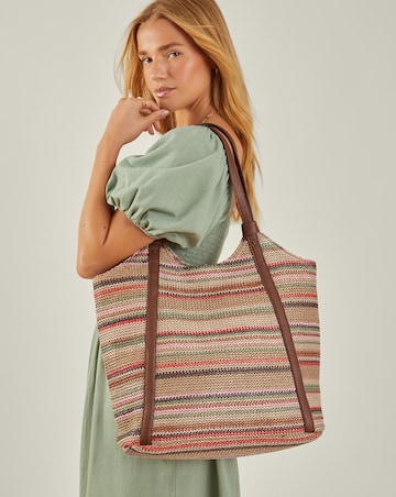 Accessorize Stripe Raffia Shoulder