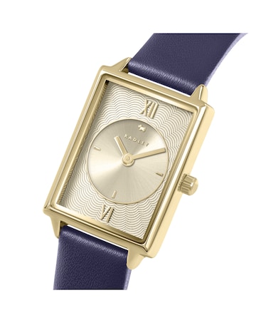 Radley Gold Plated Rectangular 24mm Ink Leather Strap