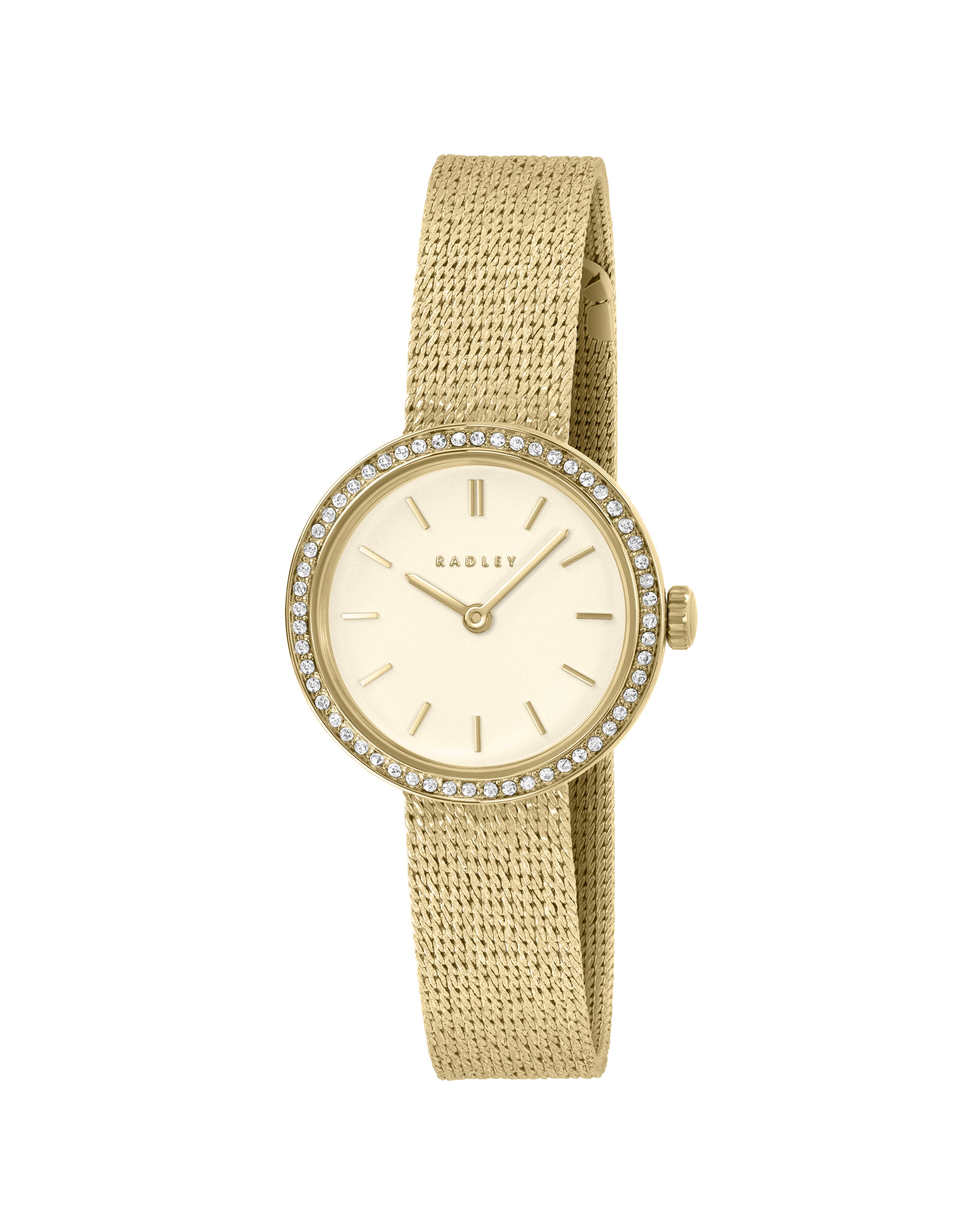 Radley Gold Plated Stone Set Mesh Watch