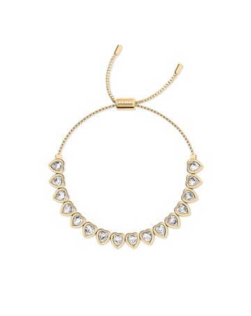 Radley 18ct Pale Gold Plated Heart Stone Set Bracelet.