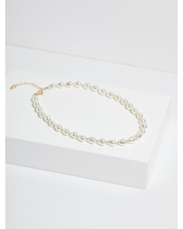 Jon Richard Semi Precious Pearl And Gold Bead Necklace