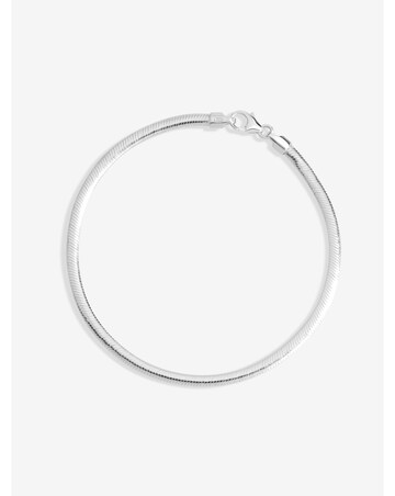 Simply Silver Sterling Silver 925 Fine Flat Snake Necklace