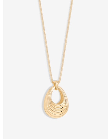 Jon Richard Gold Plated Polished Ridged Long Pendant