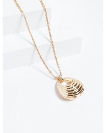 Jon Richard Gold Plated Polished Ridged Long Pendant