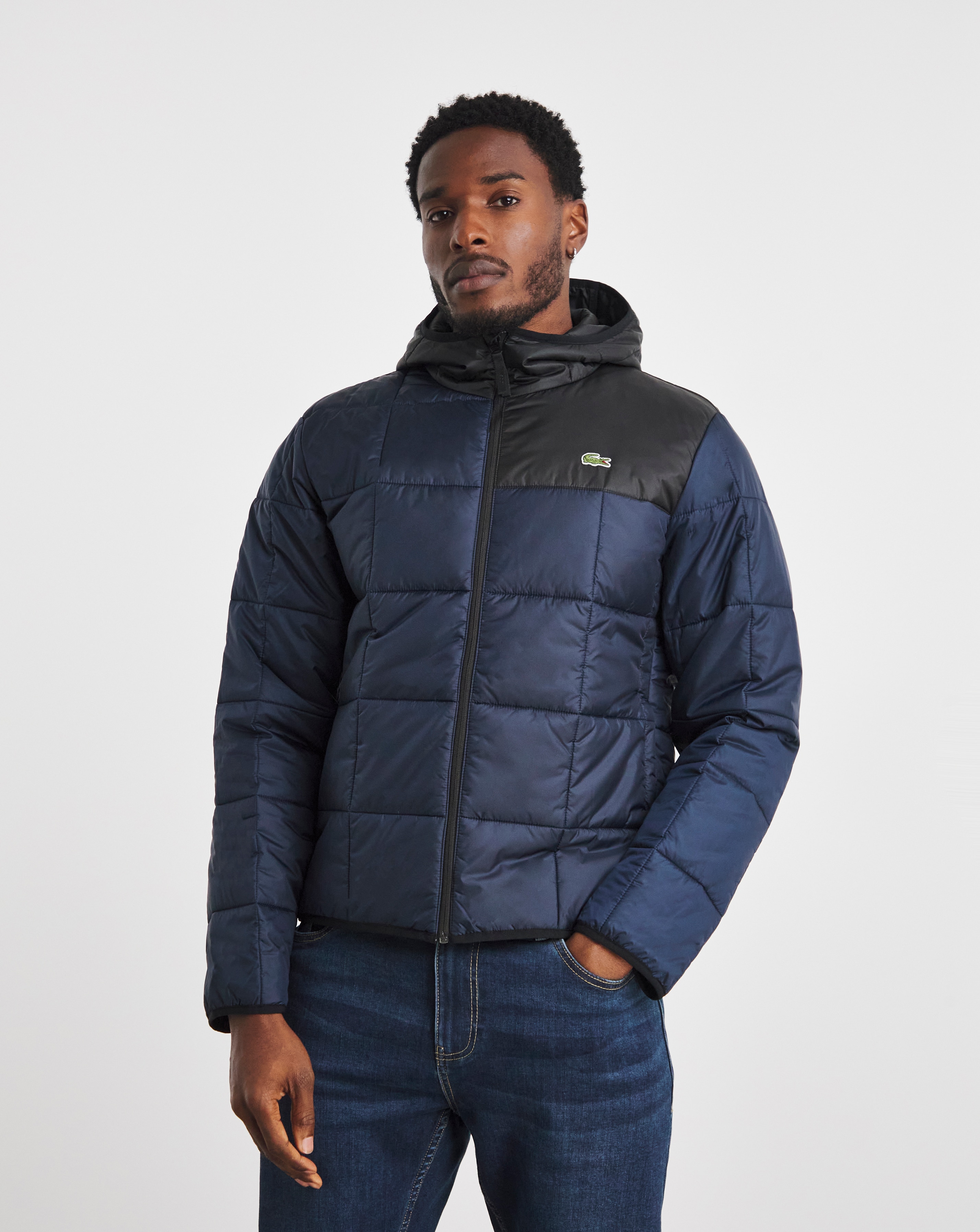New In - Lacoste Colourblock Padded Hooded Jacket