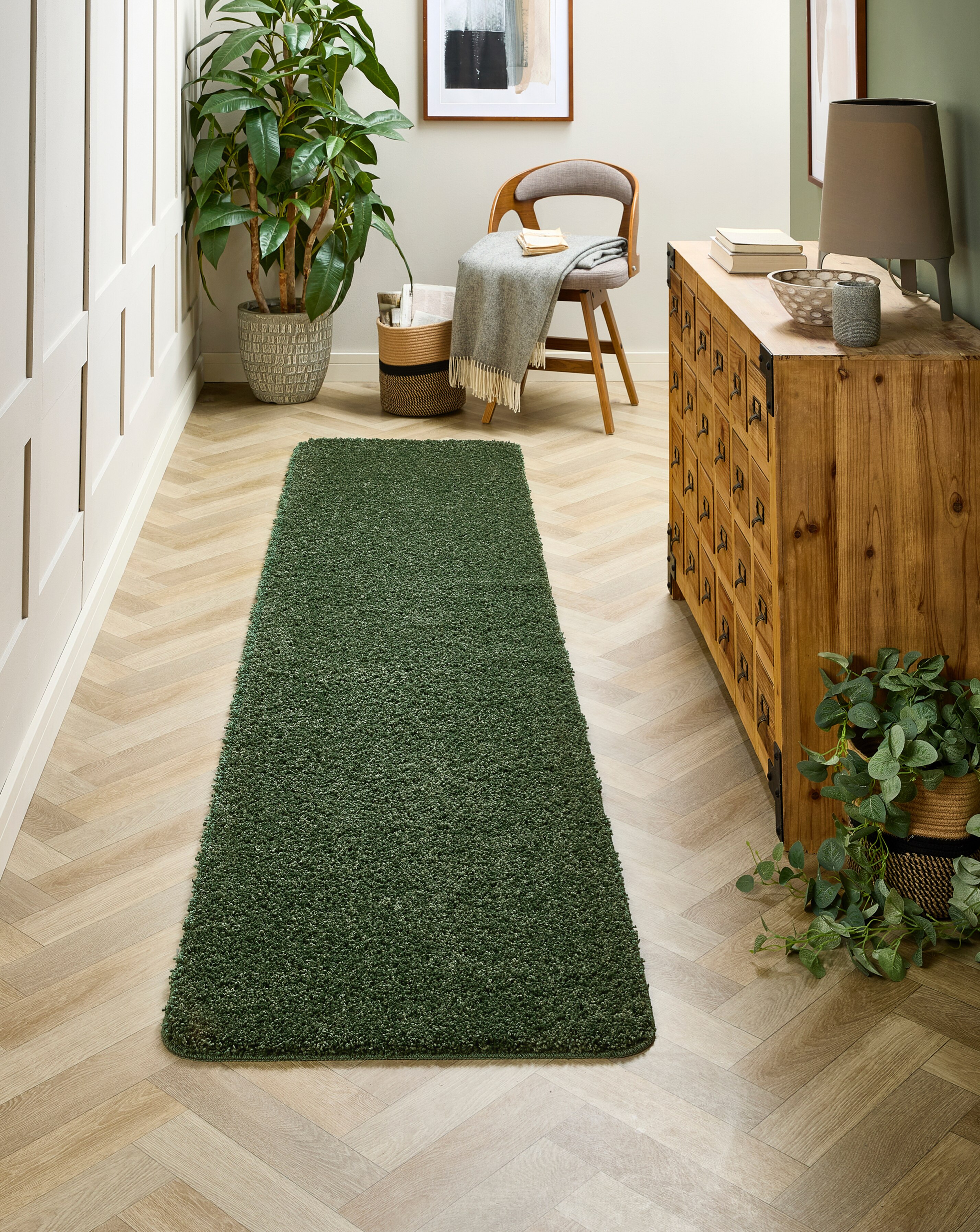 Buddy Washable & Stain Resistant Runner - Forest Green