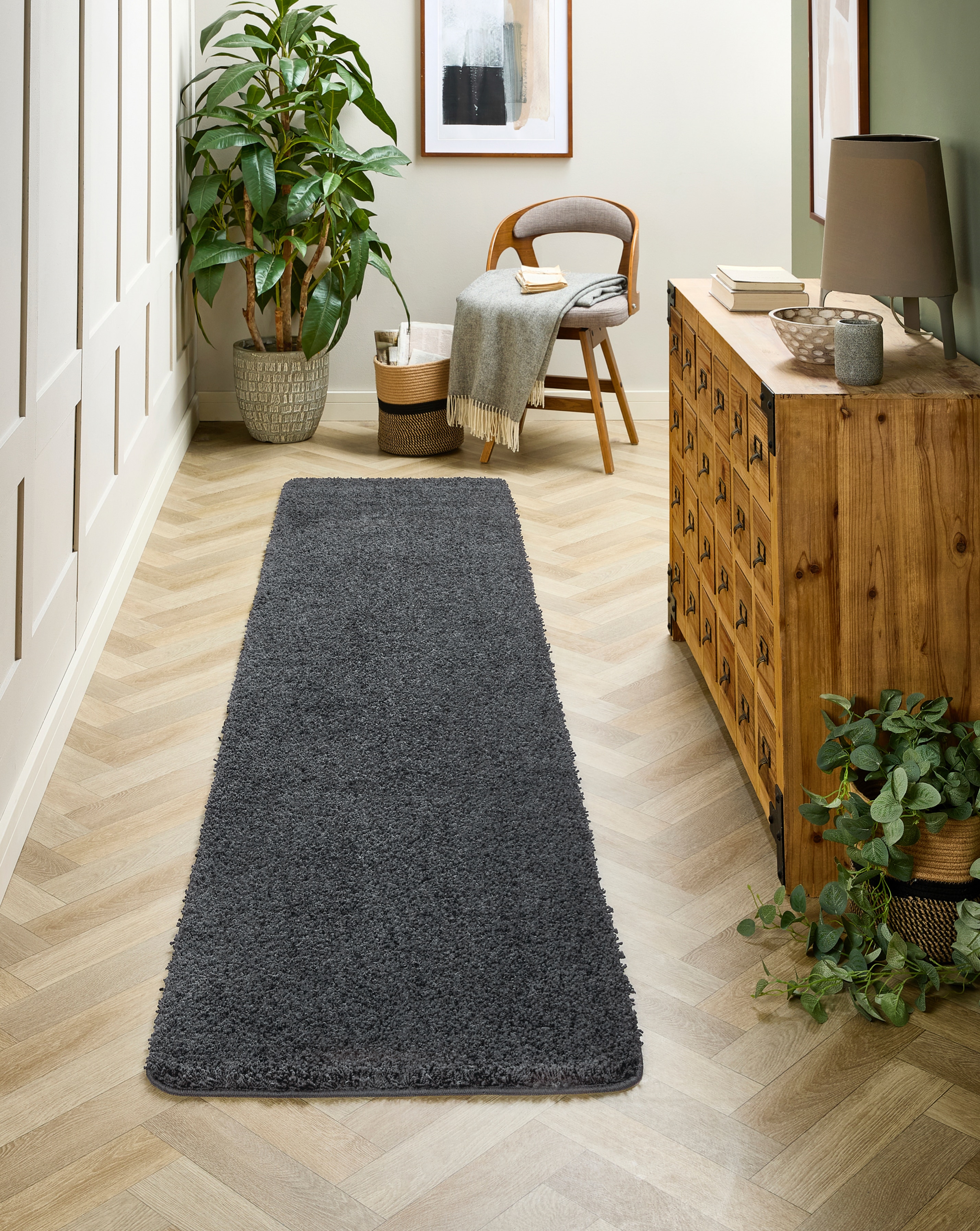 Buddy Washable & Stain Resistant Runner - Charcoal