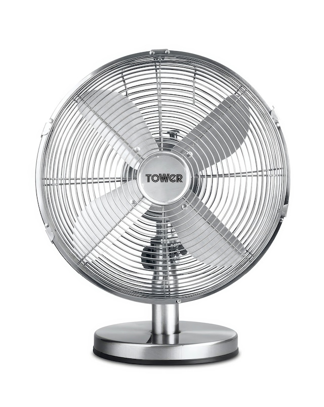 Tower 12 Silver Chrome Desk Fan