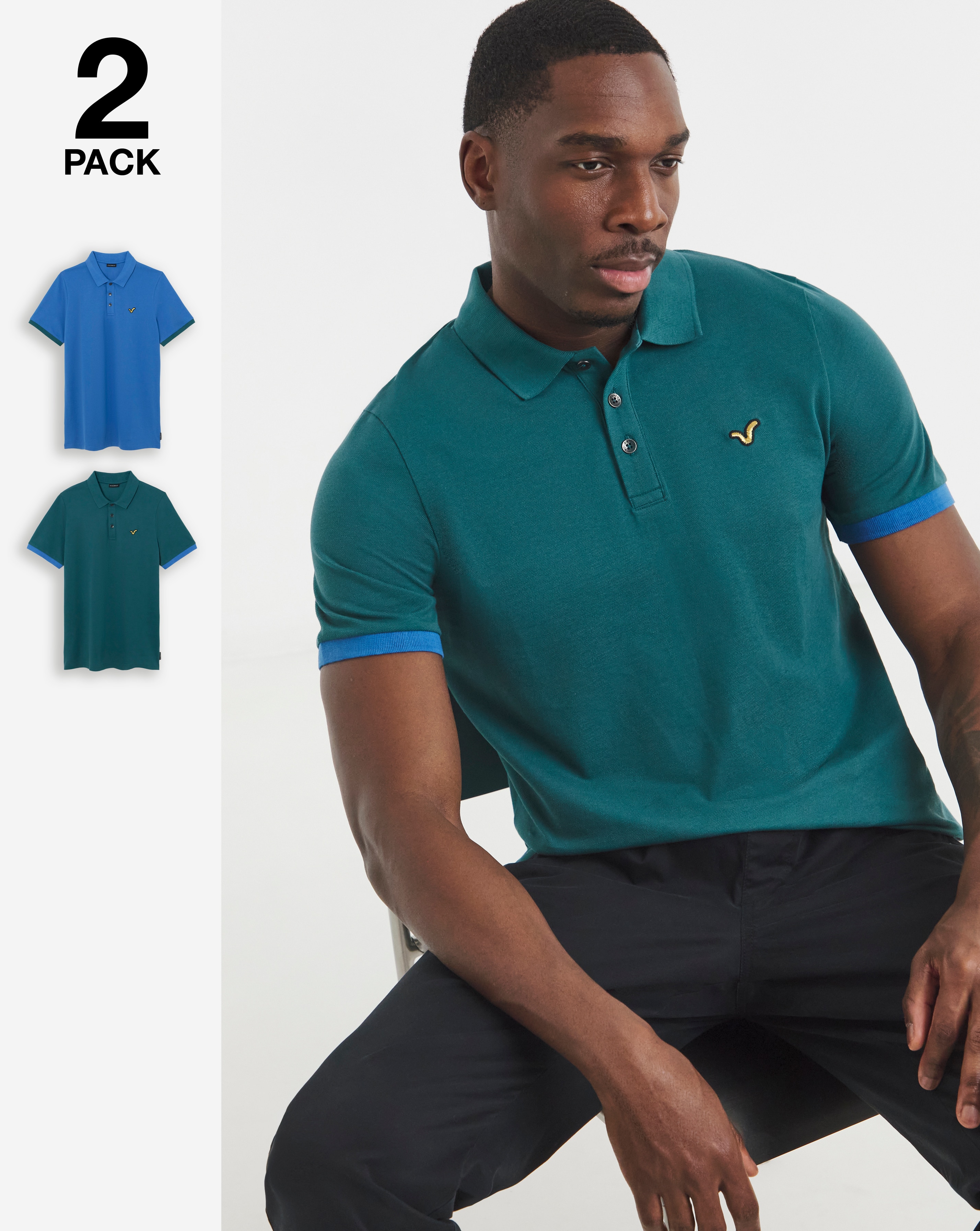 New In - Voi 2 Pack Storm Polo Shirts Long