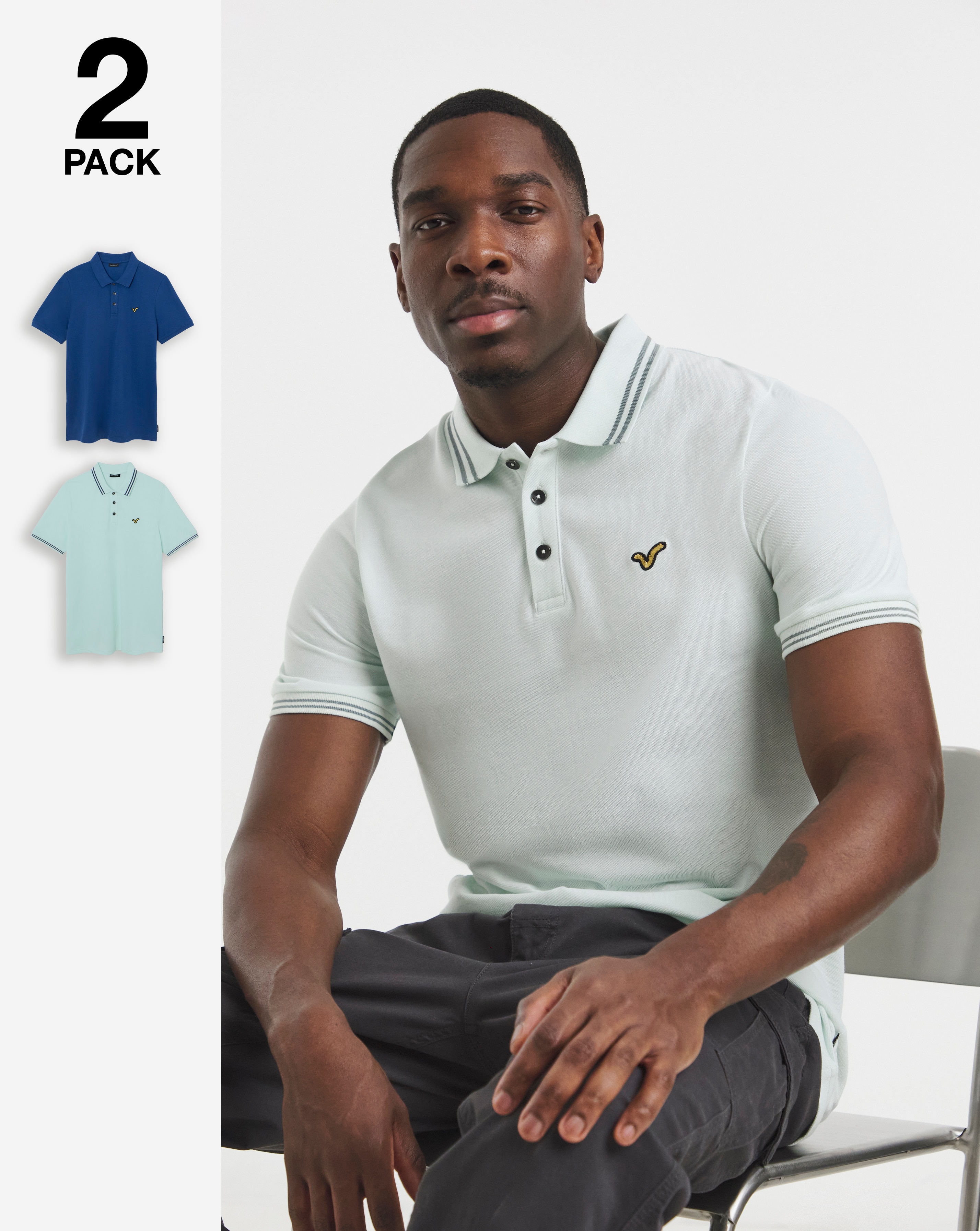 New In - Voi 2 Pack Storm Polo Shirts Long