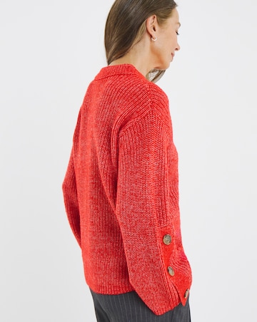 Re-luxe Red Button Sleeve Jumper