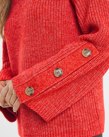 Re-luxe Red Button Sleeve Jumper