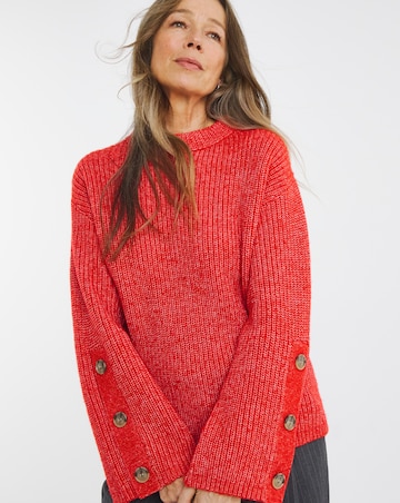 Re-luxe Red Button Sleeve Jumper