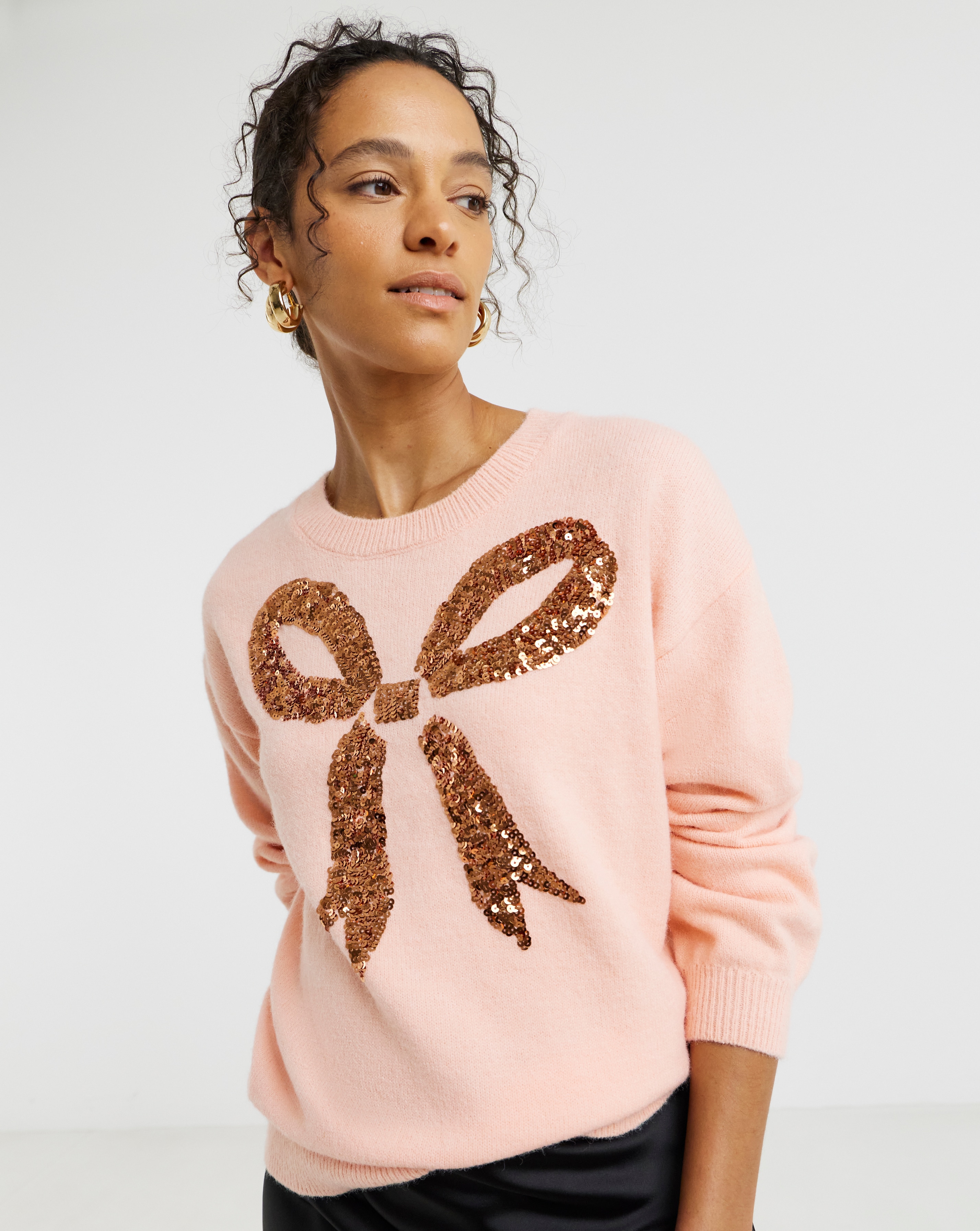 Sequin Bow Jumper