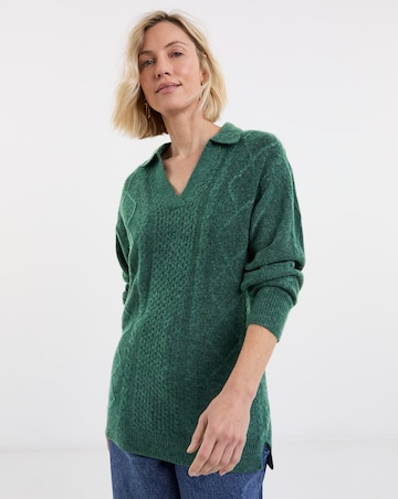 Green Longline Cable Jumper
