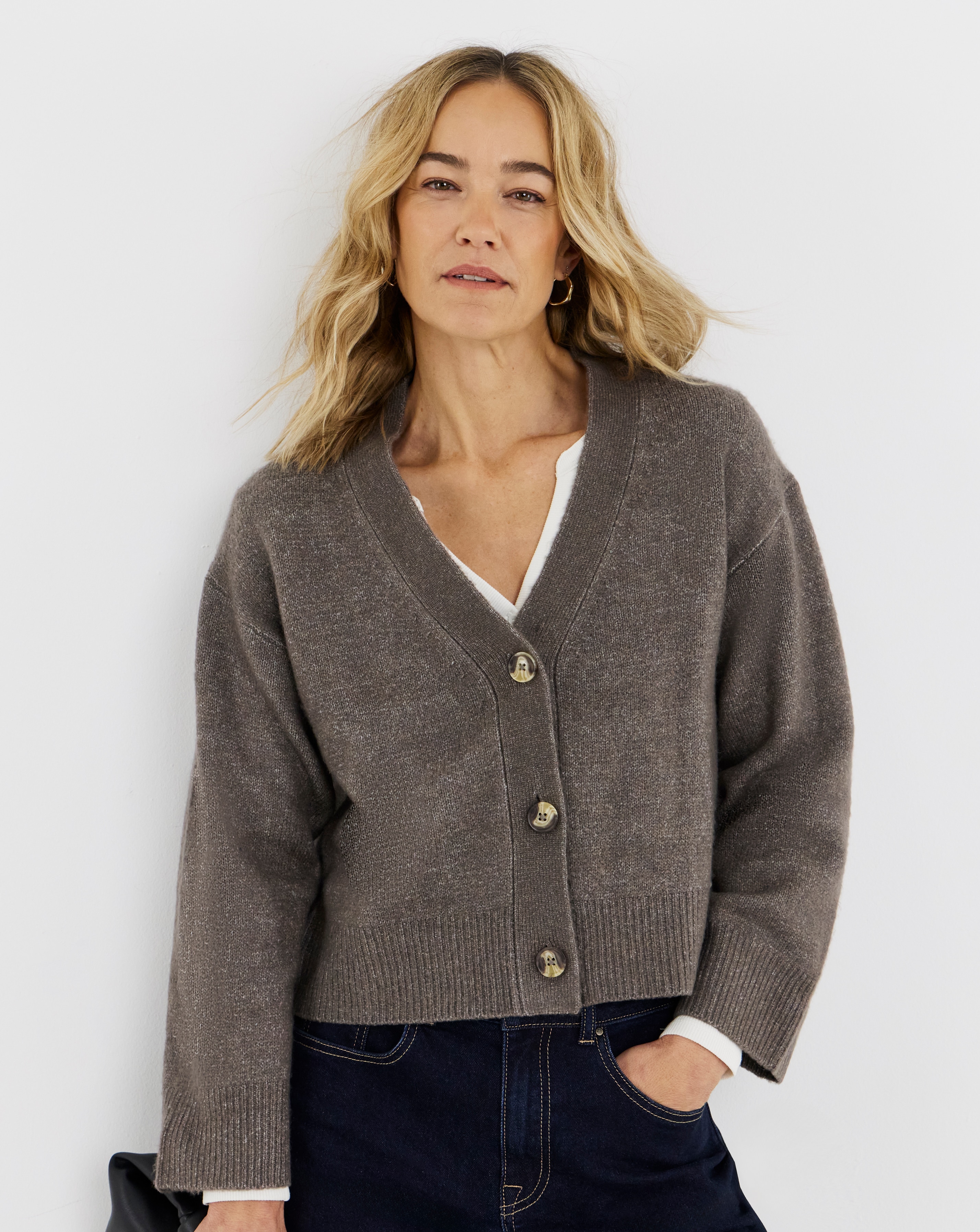 New In - Wide Sleeve V Neck Cardigan