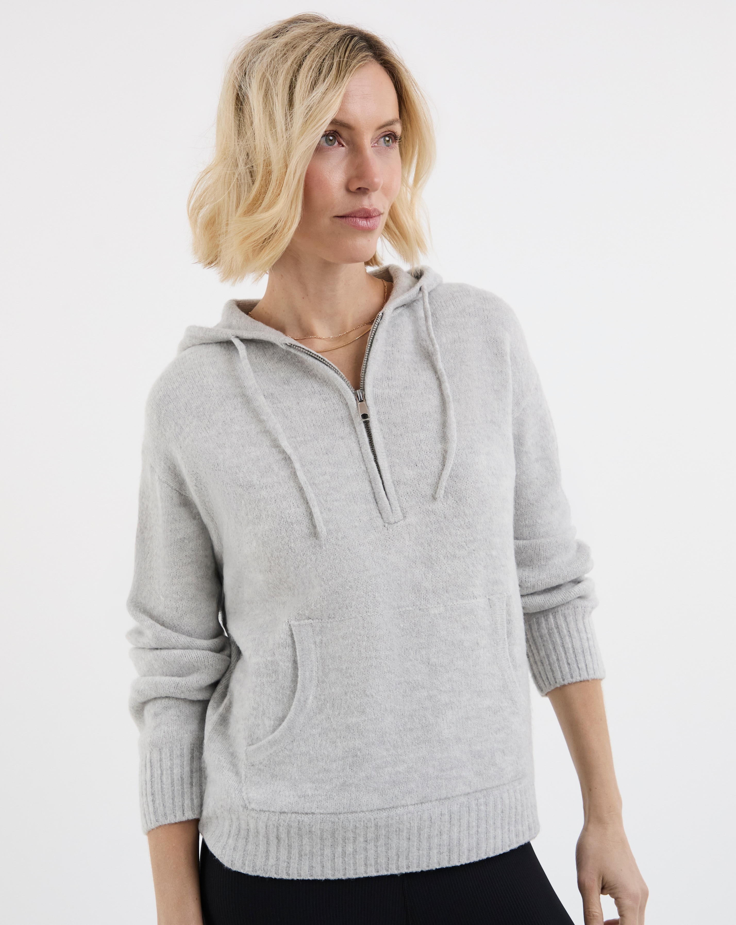 New In - Half Zip Knitted Hoodie