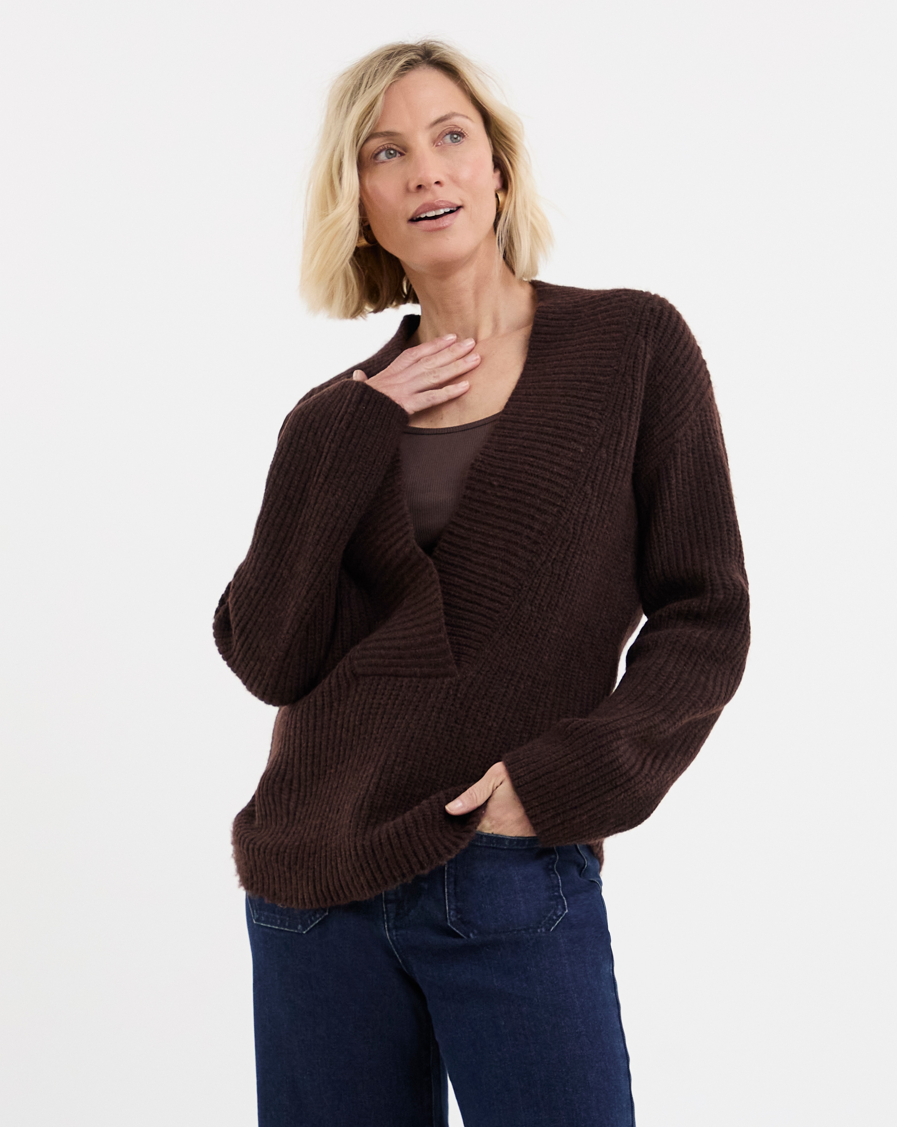 New In - Deep V Neck Knitted Jumper