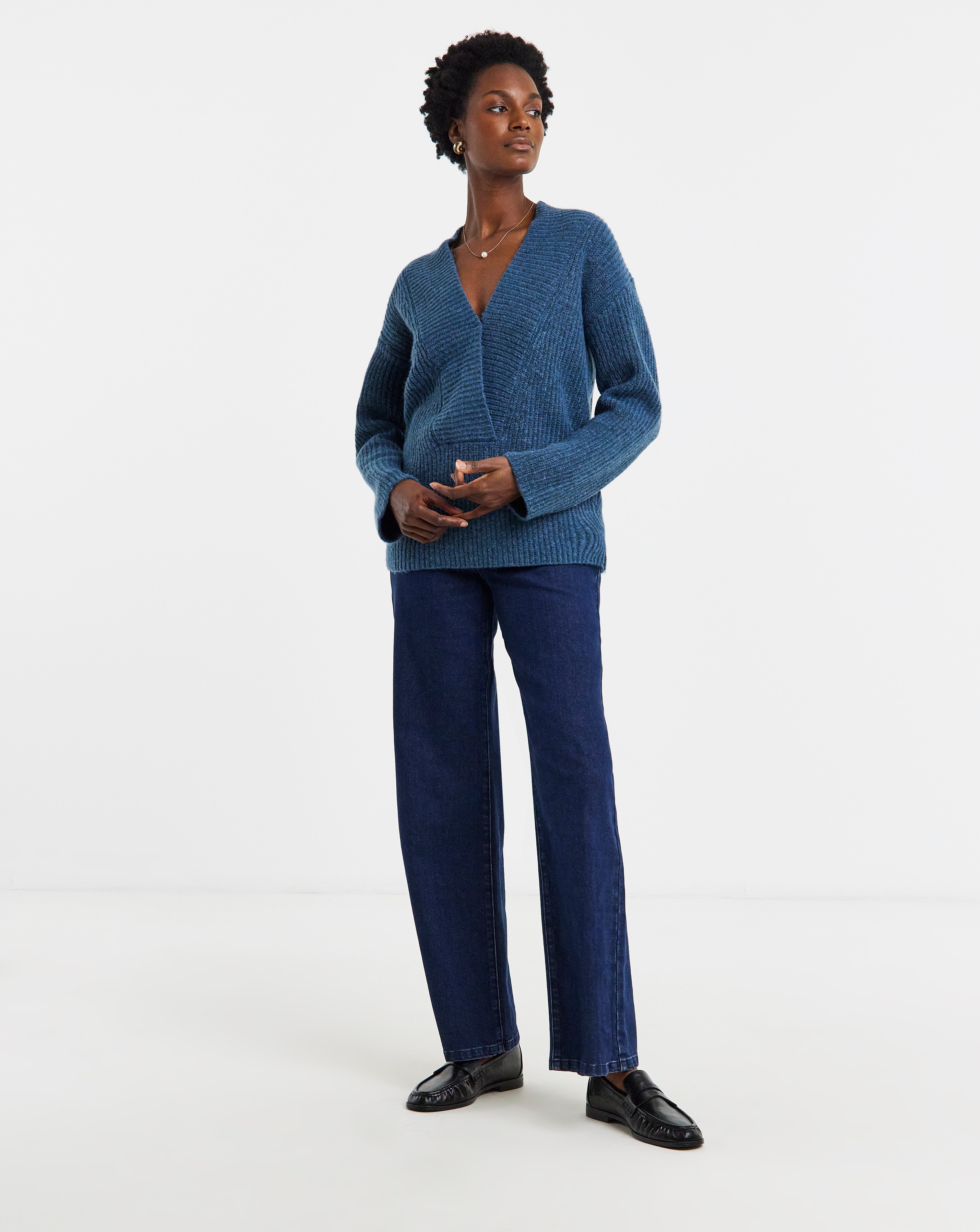 New In - Deep V Neck Knitted Jumper