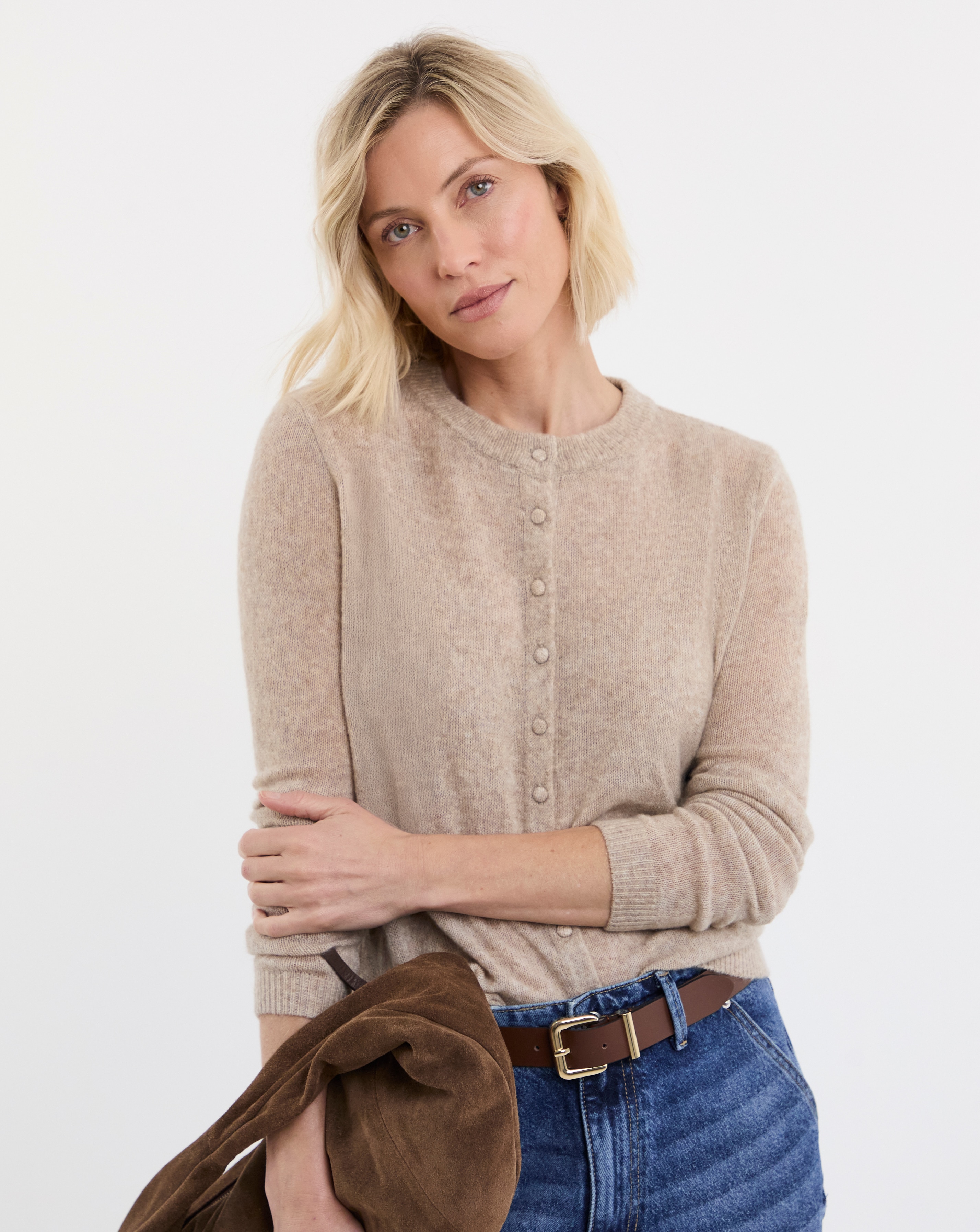 New In - Sheer Crew Neck Cardigan