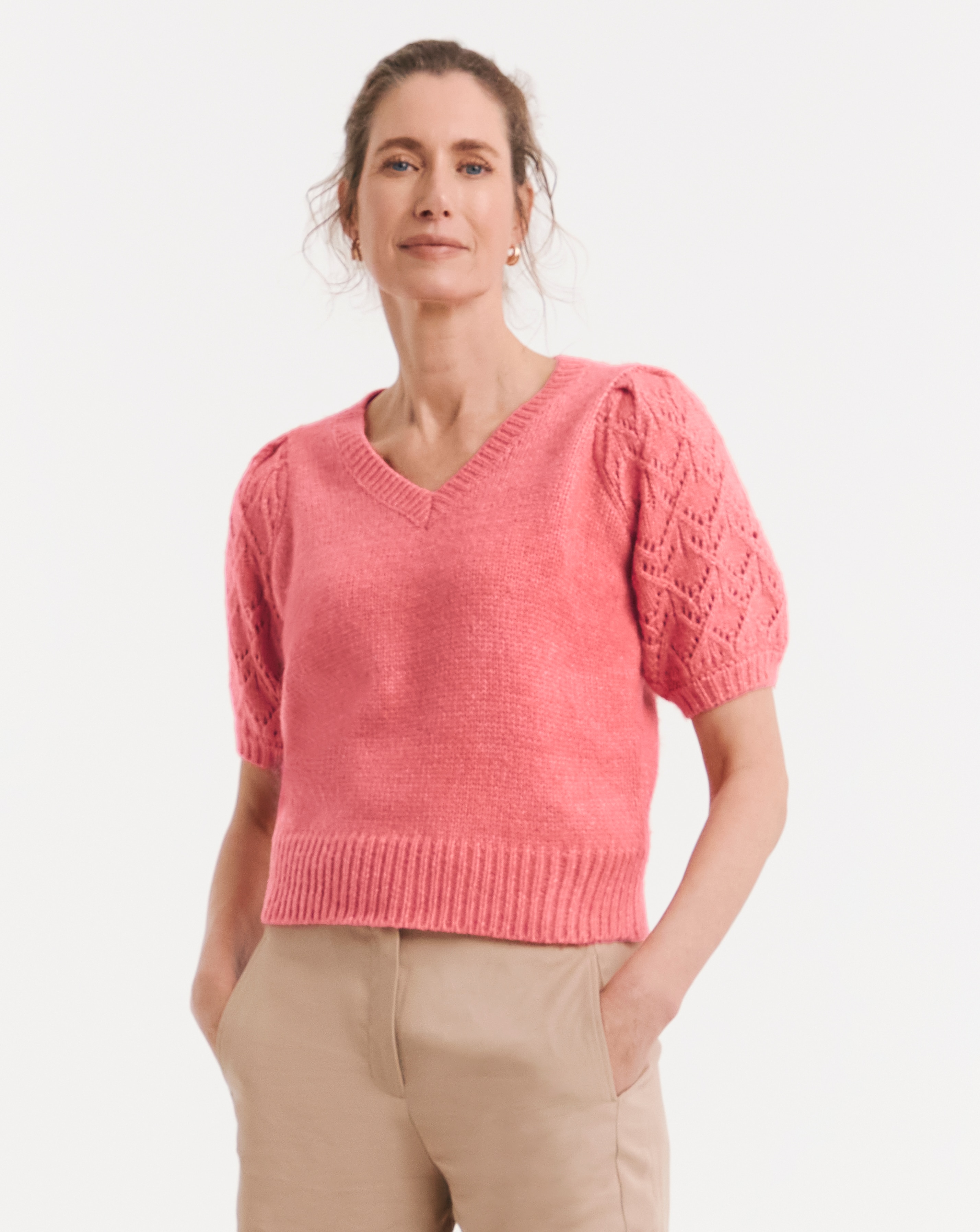 New In - Pointelle Short Sleeve Jumper