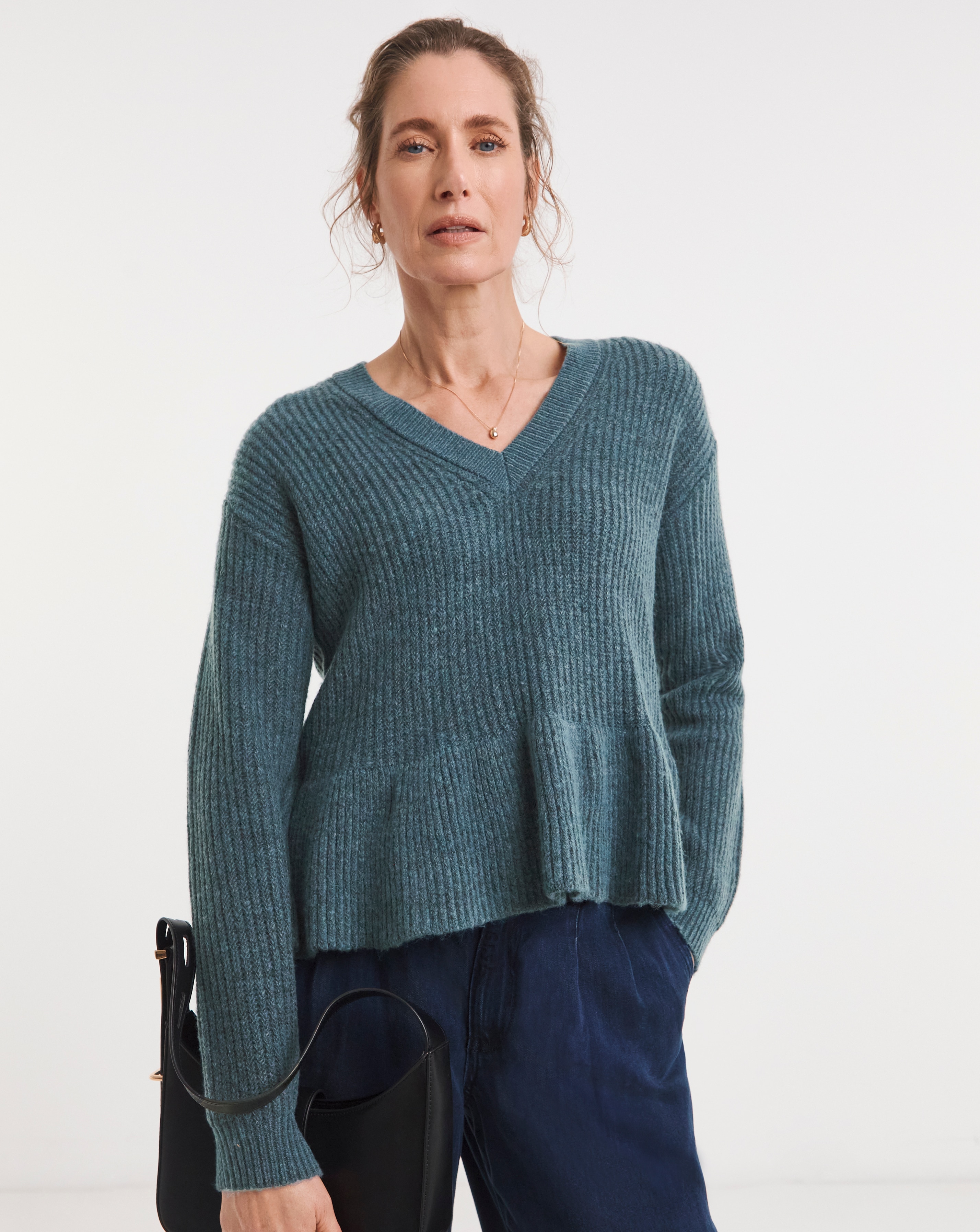 New In - V Neck Peplum Jumper