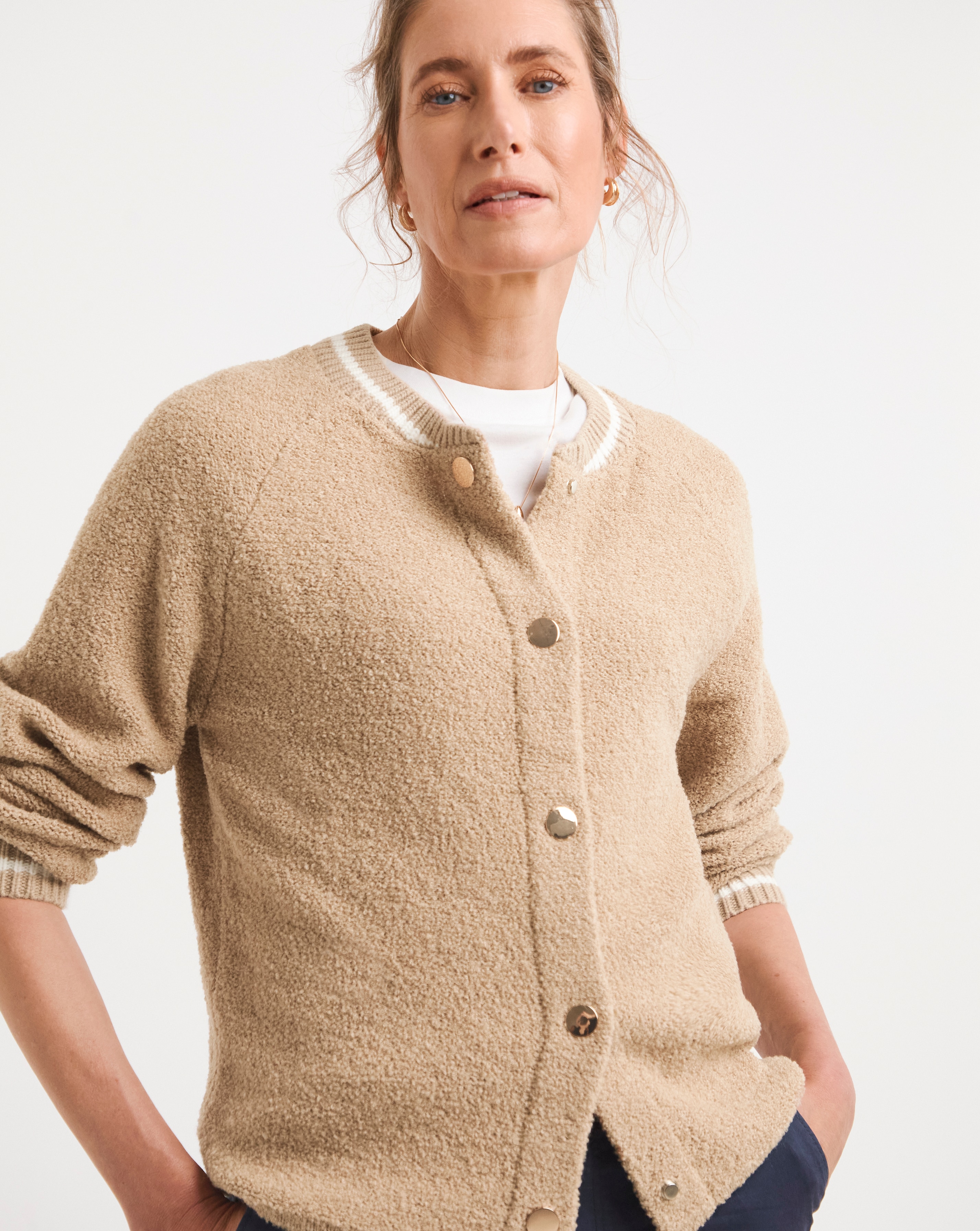 New In - Boucle Knitted Bomber