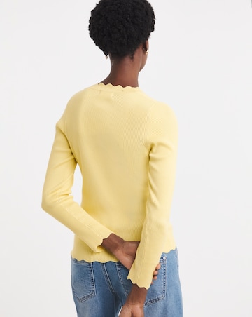 Scallop Hem Knitted Cardigan