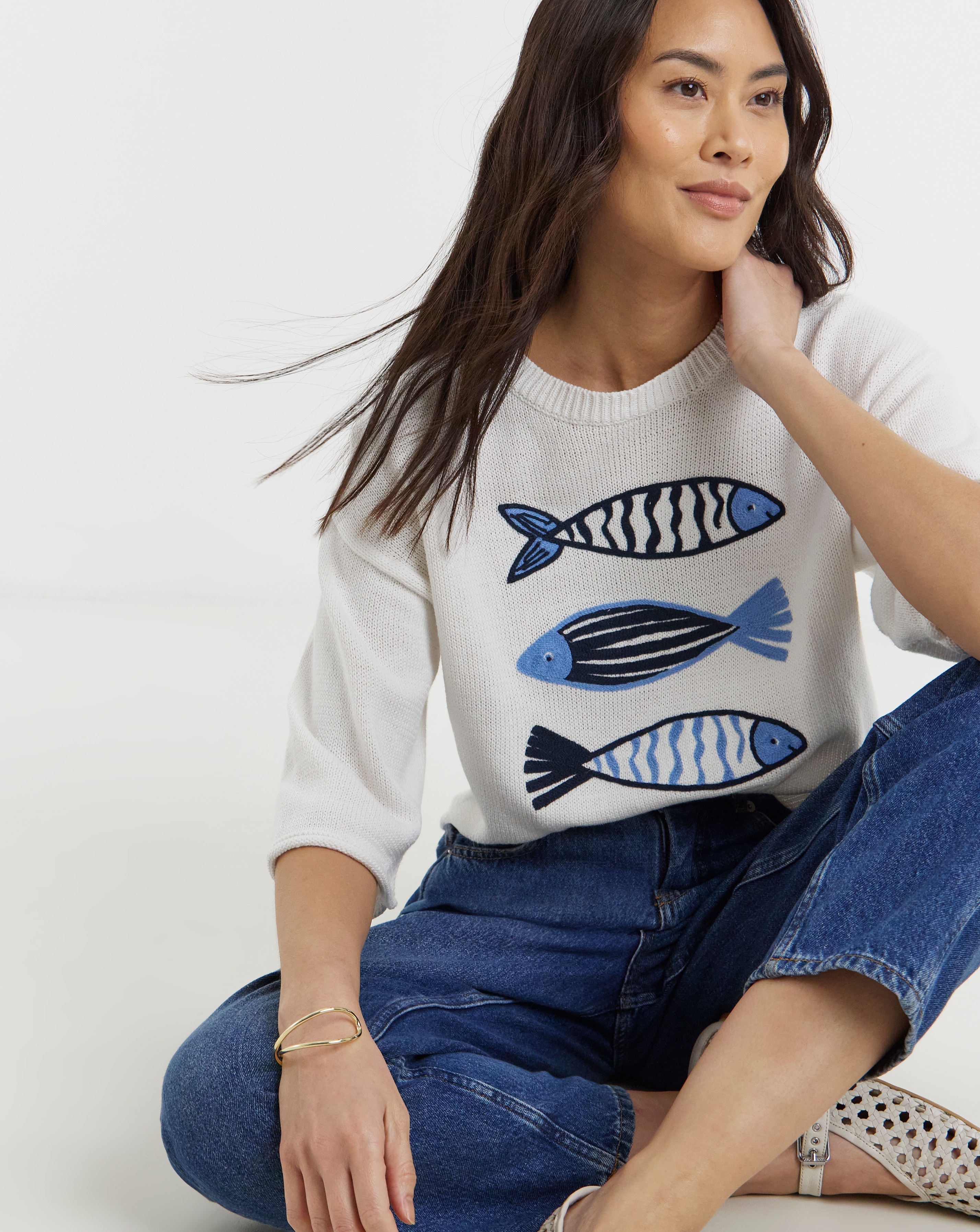 New In - Embroidered Knitted Jumper