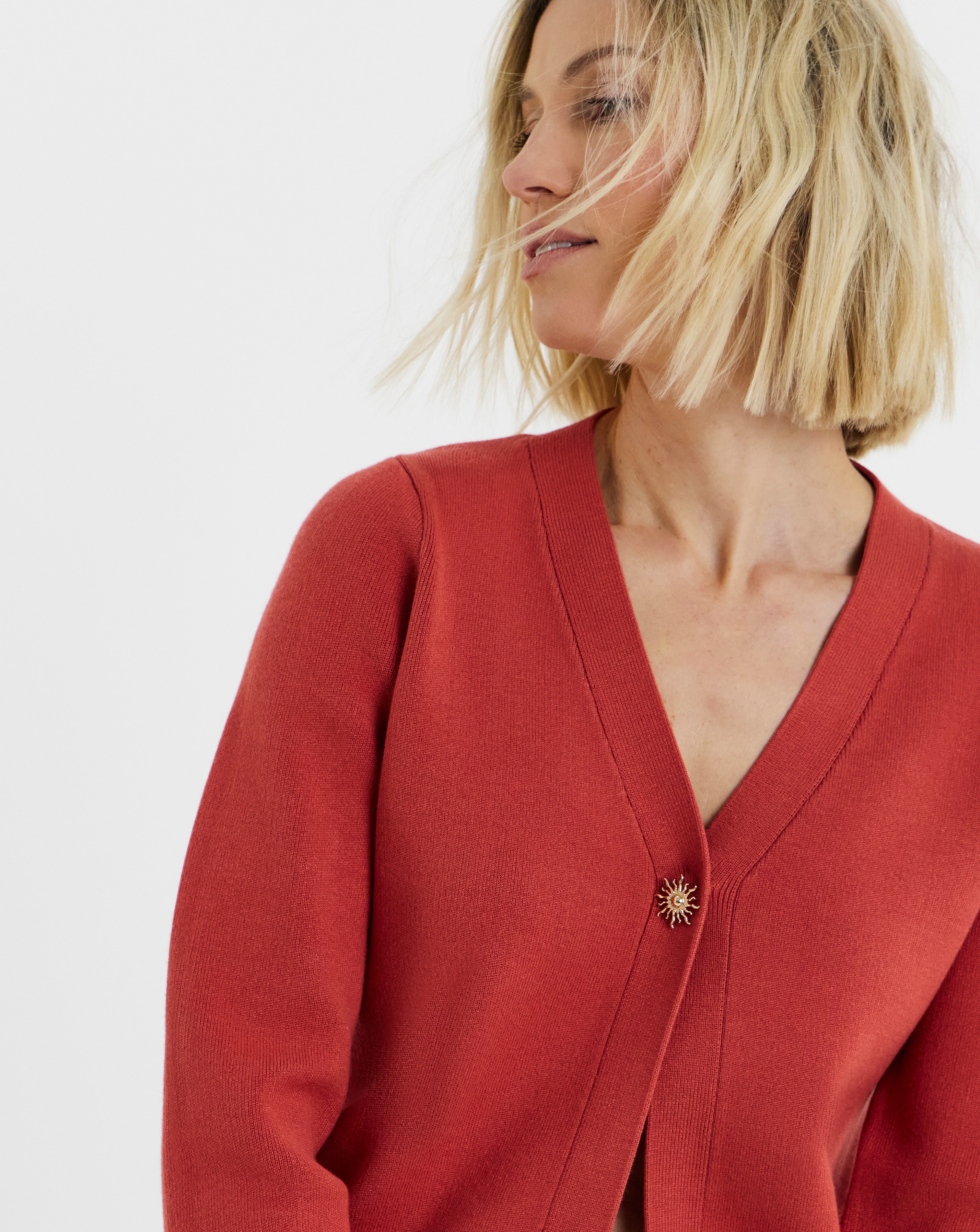 New In - V Neck Statement Button Cardigan