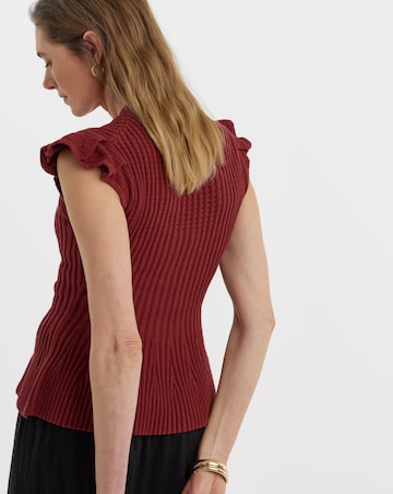 Knitted Frill Sleeve Vest