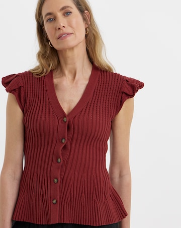 Knitted Frill Sleeve Vest