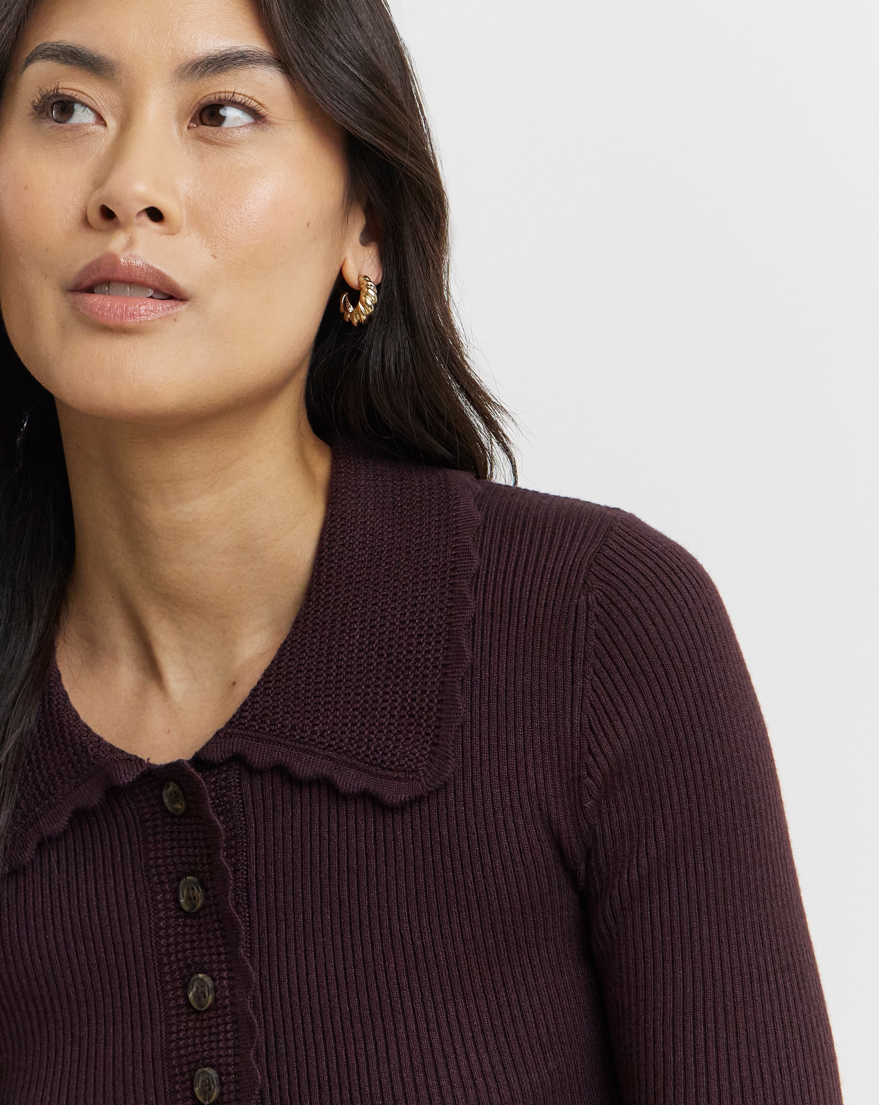 New In - Ribbed Knit Polo Jumper