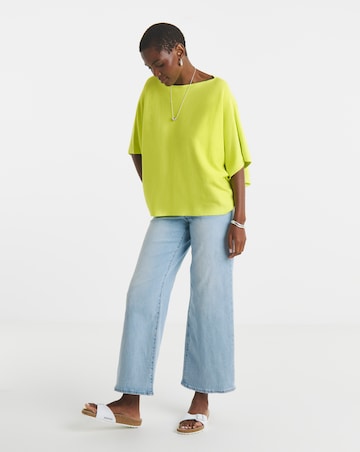 Lime Batwing Knitted Jumper