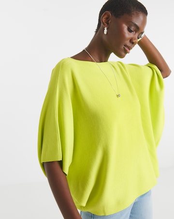 Lime Batwing Knitted Jumper