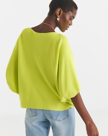 Lime Batwing Knitted Jumper