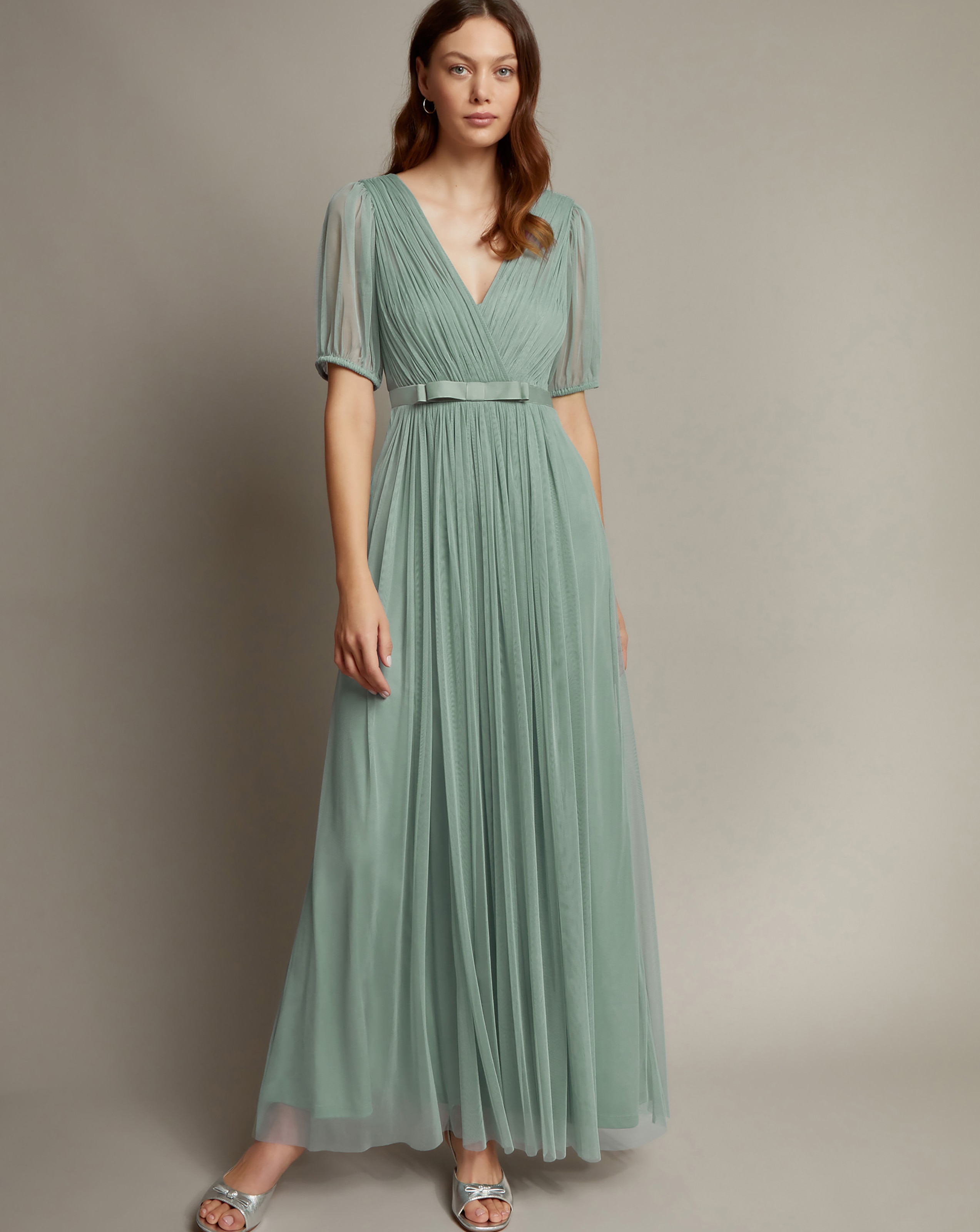Monsoon Ellie Sheer Sleeve Maxi Dress