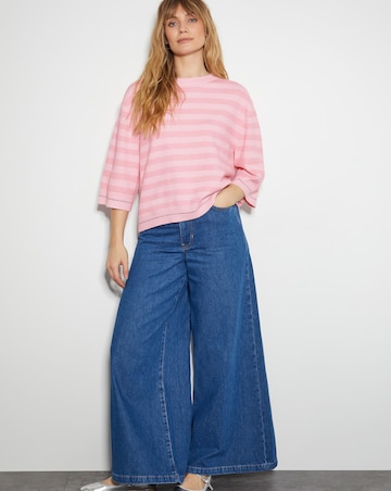 Monsoon Sammi Stripe Crop Sleeve Jumper