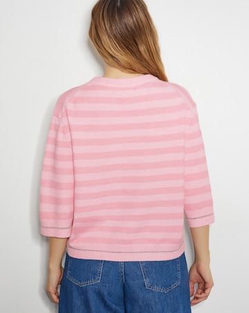 Monsoon Sammi Stripe Crop Sleeve Jumper