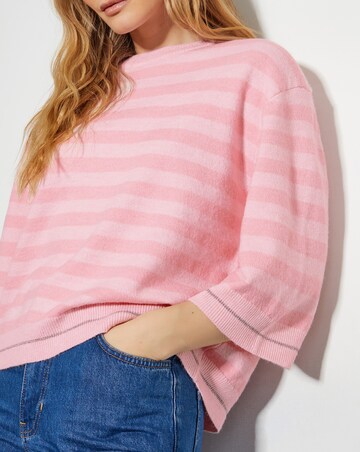 Monsoon Sammi Stripe Crop Sleeve Jumper