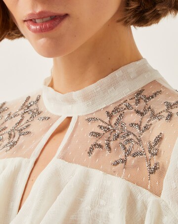 Monsoon Debbie Embellished Polka Dot Ruffle Blouse